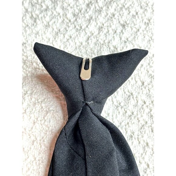 Black Edwards Clip-On BlackTie Diamond Embroidery Mens Teacher Career - Picture 4 of 7